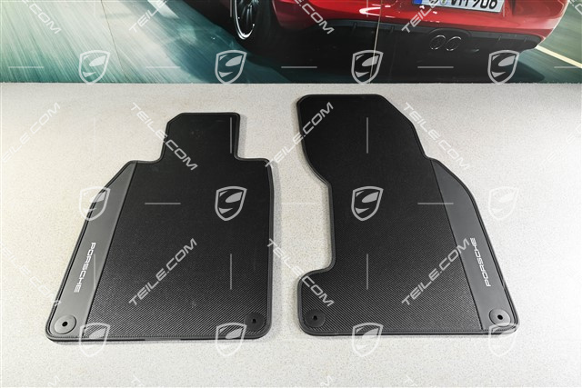 Fußmatten Carbon mit Ledereinfassung 2-Teilig, GT3