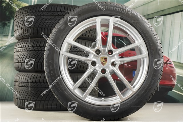 20" Cayenne Sport Winterräder Satz, Felgen 9J x 20 ET50 + 10,5J x 20 ET64 + Continental Winterreifen 275/45 R20 + 305/40 R20, mit RDK-Sensoren