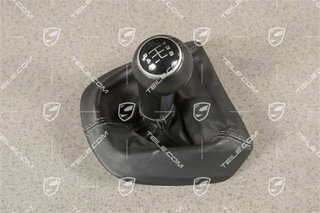 Schalthebelknopf, Schwarz, Leder, 5-gang schaltgetriebe