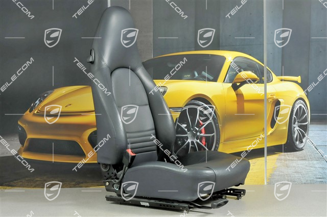 Fotel, regulowane manualnie, skóra/skóropodobne, granatowy, L