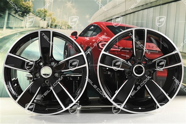 20" Komplet felg Carrera Sport, 8,5J x 20 ET49 + 11,5J x 20 ET56, czarny wysoki połysk