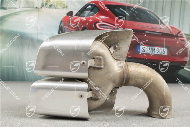 Końcówka rury wydechowej z polerowanej stali szlachetnej, 4-rury - optik, L