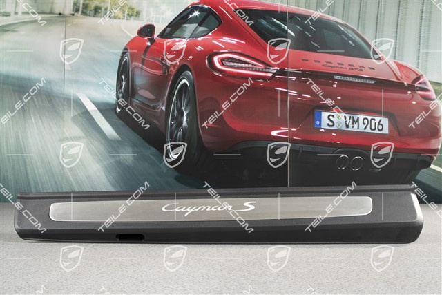 Einstiegleiste, Edelstahl, mit Beleuchtung, mit Schriftzug "Cayman S", R