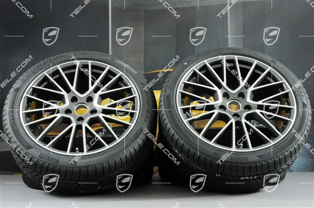21" Cayenne COUPÉ RS Spyder Winterräder Satz, Felgen 9,5J x 21 ET46 + 11,0J x 21 ET49 + Pirelli Winterreifen 275/40 R21 + 305/35 R21, mit RDK-Sensoren