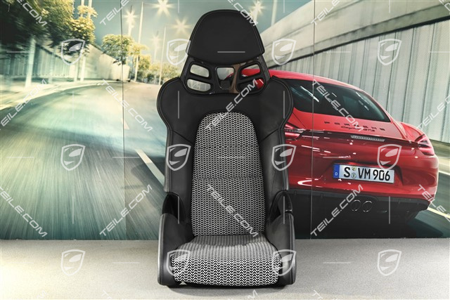 Fotel kubełkowy GT3RS / GT2RS, Carbon, skóra, czarny, bez szyn, L