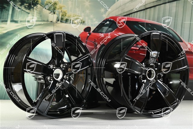 20" Felgensatz Carrera Sport, 8,5J x 20 ET57 + 10,5J x 20 ET51, schwarz hochglanz