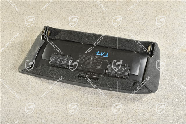 Lordosenstütze, Leder Schwarz mit Karminrot Ziernähte, L