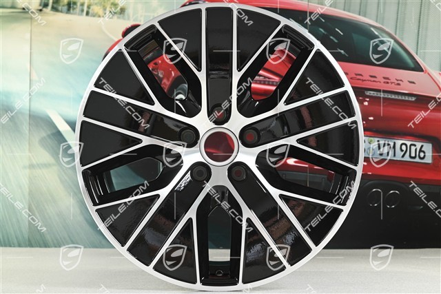 20" Macan S Felge, 10J x 20 ET49, schwarz hochglanz
