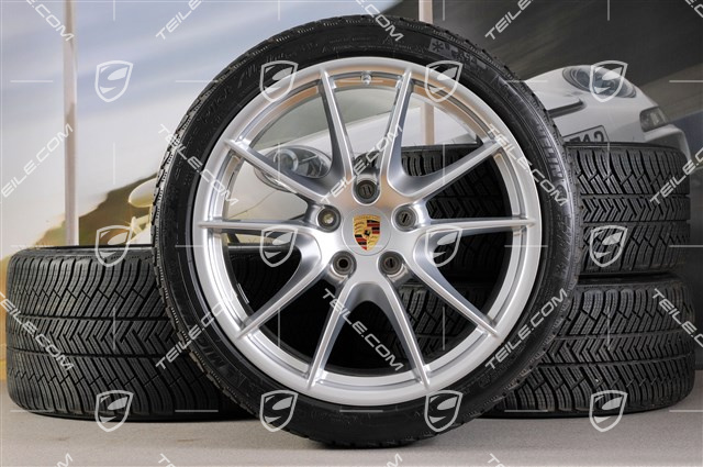 20" Komplet kół zimowych Carrera S (III), 8,5J x 20 ET51 + 11J x 20 ET70, opony zimowe 245/35 ZR20 + 295/30 ZR20, z czujnikami ciśnienia RDK