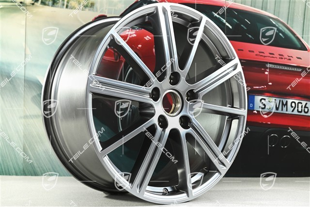 20" wheel rim set Panamera Turbo, 9.5J x 20 ET71 + 10.5J x 20 ET71, Adamantium