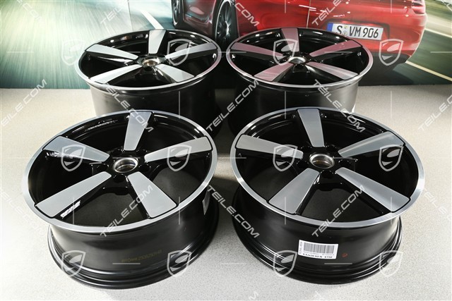 20"+21" Carrera Classic wheel rim set, rims 8.5J x 20 ET50 + 11.5J x 21 ET79, black high gloss