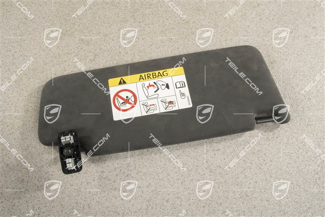 Sonnenblende, mit Spiegel, Alcantara, Scwarz, L