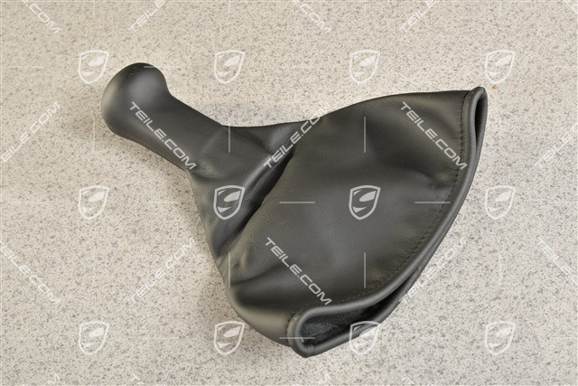 Schaltknauf / Schalthebelknopf mit Schaltmanschette Leder Schwarz
