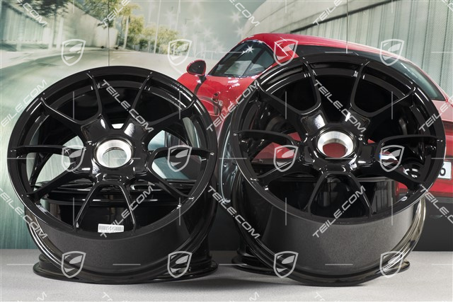 20" Felgensatz 911 Turbo S Exclusive Design, Felgen 11,5J x 20 ET56 + 9J x 20 ET51, Schwarz Hochglanz