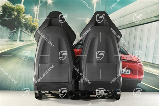 Fotele sportowe, elektryczna regulacja, GTS, skóra/alkantara, czarne, komplet  (L+R)