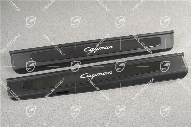 Listwy ozdobne progów wewnętrznych, podświetlane, Carbon, "Cayman", zestaw, L+R