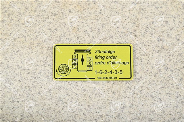 Klebeschild / Aufkleber Zündfolge