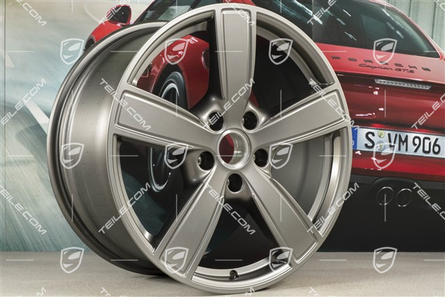 20" Felgensatz Cayenne Sport Classic Komfort, 9J x 20 ET50 + 10,5J x 20 ET64, Platinum Seidenmatt