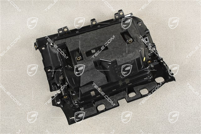 Storage / Glove compartment, leather, black, LHD