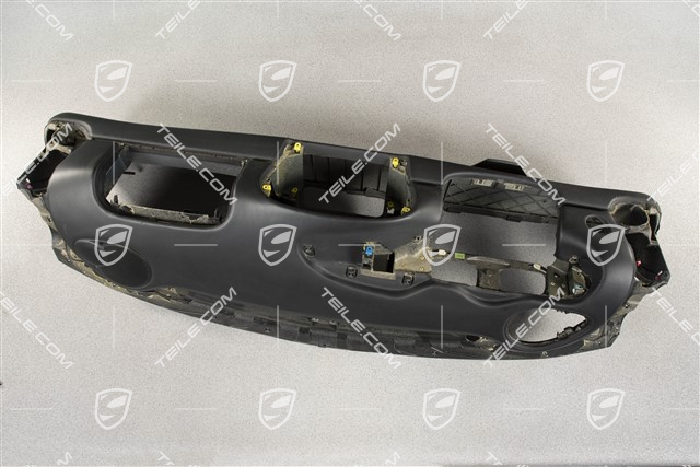 Deska rozdzielcza, skóra, czarna