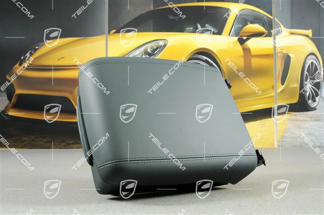 Podłokietnik, konsola środkowa, gładka skóra, zielony palmgreen