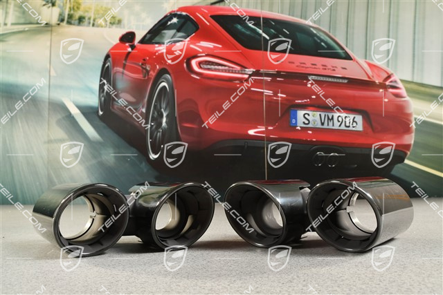 Tail pipe set, black, L+R