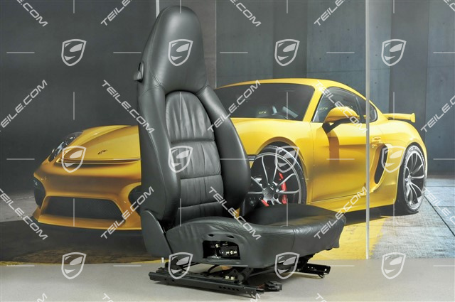 Sitz, el einstellbar, Leder, Schwarz, Raffleder, beschädigt, R