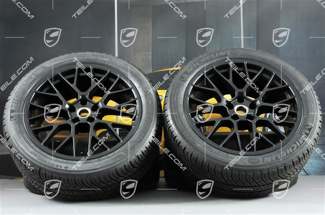 20" Koła zimowe komplet, RS SPYDER, felgi 9J x 20 ET26 + 10J x 20 ET19 + opony zimowe Michelin Latitude Alpin 2 265/45 R20 + 295/40 R20, czarny półmat, z czujnikami ciśnienia