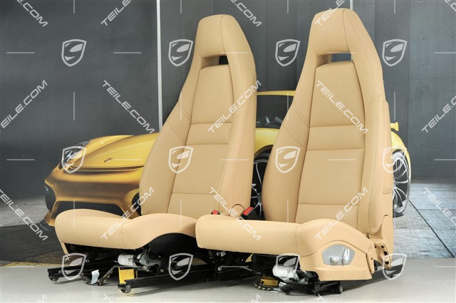 Seats, el. adjustment, leatherette, Luxor Beige, set (L+R)