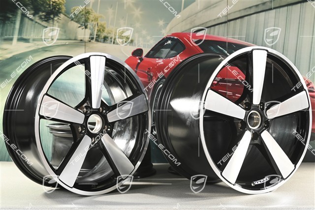 20"+21" Carrera Classic wheel rim set, rims 8.5J x 20 ET50 + 11.5J x 21 ET79, black high gloss