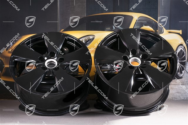 19-inch Cayenne wheel rim set, 8,5J x 19 ET47 + 9,5J x 19 ET54, black high gloss