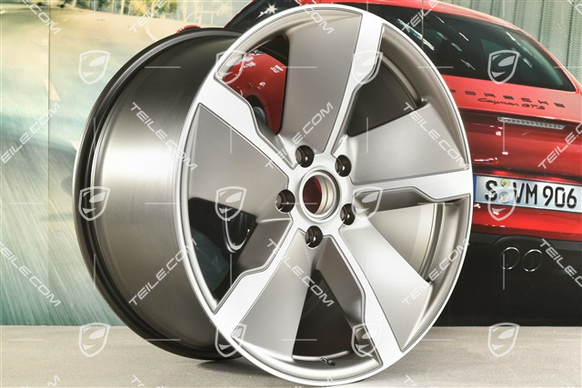 21-inch wheel rim Taycan Exclusive Design, 11,5J x 21 ET66, Platinum satin-matt, rear, L