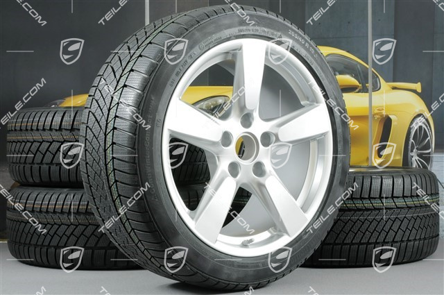 19" Winterräder Satz "Cayman S", Felgen 8J x 19 ET57 + 9,5J x 19 ET45 + Continental WinterContact TS 830P Winterreifen 235/40 R19 + 265/40 R19, ohne RDK-Sensoren