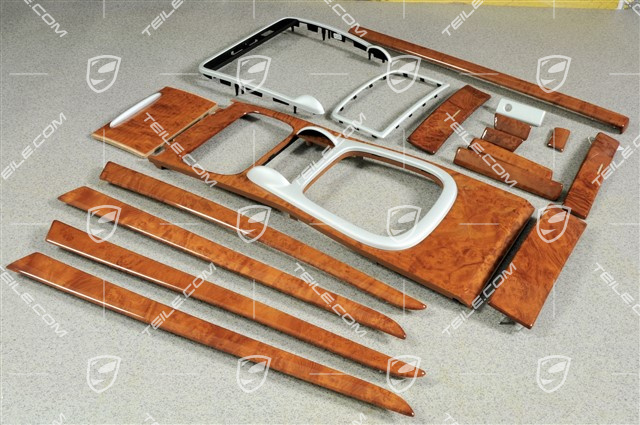 Wyposażenie wnętrza, wysoki połysk, oliwkowy mazer, zestaw