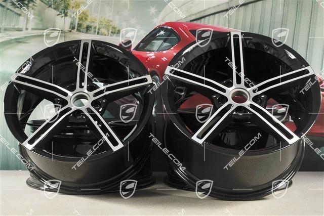 21" Felgensatz Mission E Design, 9,5J x 21 ET60 + 11,5J x 21 ET66, schwarz hochglanz