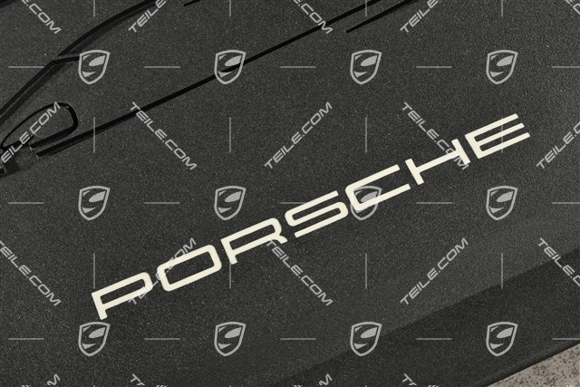 Gummi-Fußmatten Satz, zweiteilig, mit Porsche Silhouette und "Porsche" Schriftzug, schwarz RHD