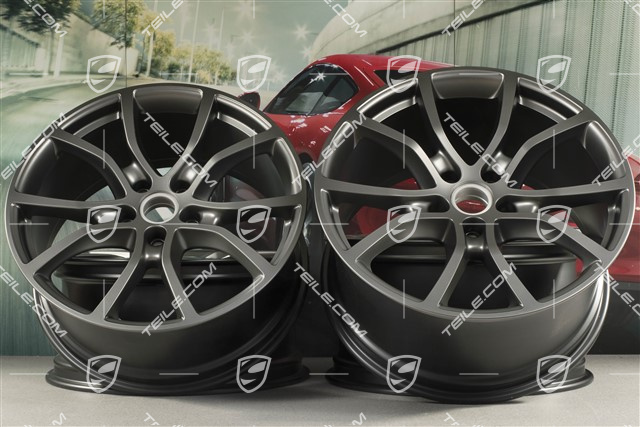 21" Felgensatz Cayenne Exclusive Design, 11J x 21 ET49 + 9,5J x 21 ET46, für den Cayenne Coupé, Platinum Seidenmatt