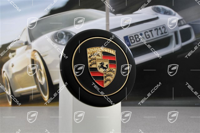 Radzierdeckel, lackiert, schwarz, Wappen farbig, für Innendurchmesser 71mm