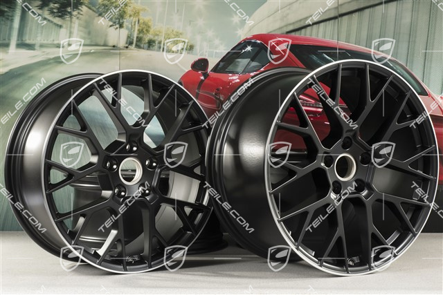 20+21" Komplet felg RS Spyder, felgi: przednie 8,5J x 20 ET53 + tylne 11,5J x 21 ET67, czarny satynowy półmat