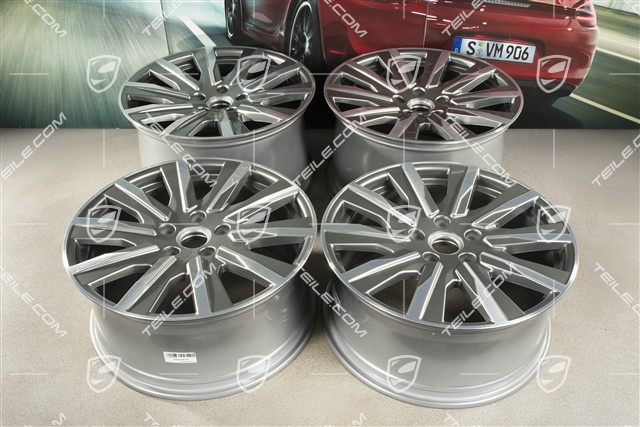 20" Taycan Tequipment Design Felgensatz, 9J x 20 ET54 + 11J x 20 ET60, platinsilber