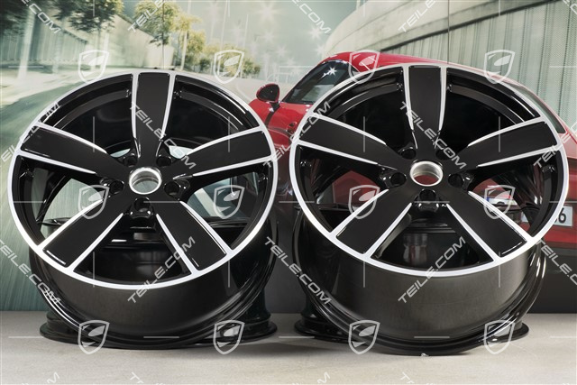 22" Felgensatz Cayenne Sport Classic, 10J x 22 ET48 + 11,5J x 22 ET61, schwarz hochglanz