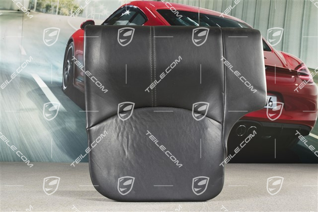 Back seat lower / cushion, Coupe/Targa, Leather, black, R
