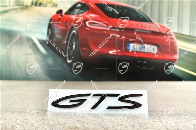 Badge Logo Emblem "GTS", Glossy Black