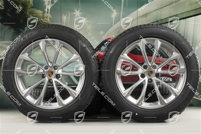 19" "Macan Design" koła zimowe komplet, felgi 8,5J x 19 ET21 + 9J x 19 ET21 + NOWE opony zimowe Pirelli 235/55 R19 + 255/50 R19, z czujnikami ciśnienia RDK