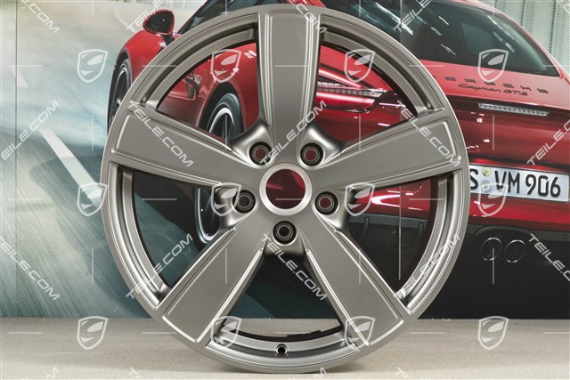 20" Felgensatz Cayenne Sport Classic Komfort, 9J x 20 ET50 + 10,5J x 20 ET64, Platinum Seidenmatt