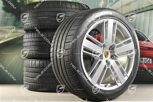 20-inch Panamera Design 2 summer wheel set, rims 9,5J x 20 ET71 + 11,5J x 20 ET68 + Hankook summer tires 275/40 ZR20 + 315/35 ZR20, with TPM