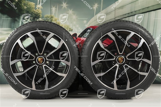 20" Turbo Aero Design Winterräder Satz, Felgen 9J x 20 ET54 + 11J x 20 ET60, Goodyear Winterreifen 245/45 R20 + 285/40 R20, DOT/Bj. 2023