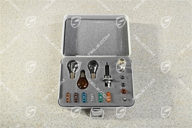 Ersatzlampenkasten, Set Glühlampen und Sicherungen 12 Volt für Porsche 996