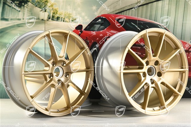 20" komplet felg "Spyder" / "718 Sport", felgi 8,5J x 20 ET57 + 10,5J x 20 ET47, Aurum satynowy półmat