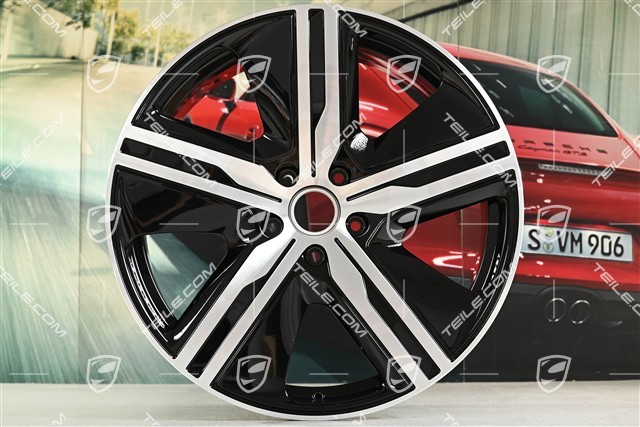 22-inch Macan Exclusive Design wheel rim set, 9J x 22 ET29 + 11J x 22 ET47, black high gloss